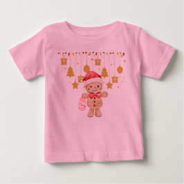  Gingerbread  Merry Christmas Lights baby t shirt