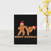 Gingerbread Merry Kickmas Funny Karate Santa Famil Karte (Gelbe Blume)