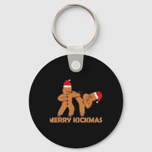 Gingerbread Merry Kickmas Funny Karate Santa Famil Schlüsselanhänger