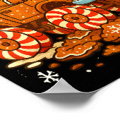 Gingerbread Monster Truck Christmas Snow Cute Xmas Poster (Ecke)