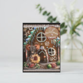 Gingerbread Mouse Sweet Christmas Feiertagspostkarte (Stehend Vorderseite)