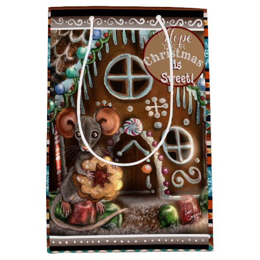 Gingerbread Mouse Sweet Christmas Mittlere Geschenktüte (Vorderseite)