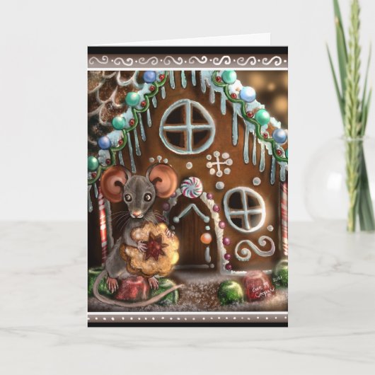 Gingerbread Mouse Weihnachten Karte (Vorderseite)