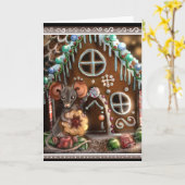 Gingerbread Mouse Weihnachten Karte (Gelbe Blume)