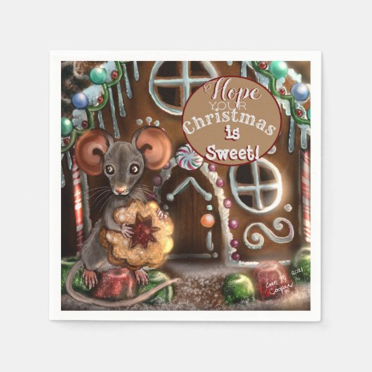 Gingerbread Mouse Weihnachten Serviette (Vorderseite)