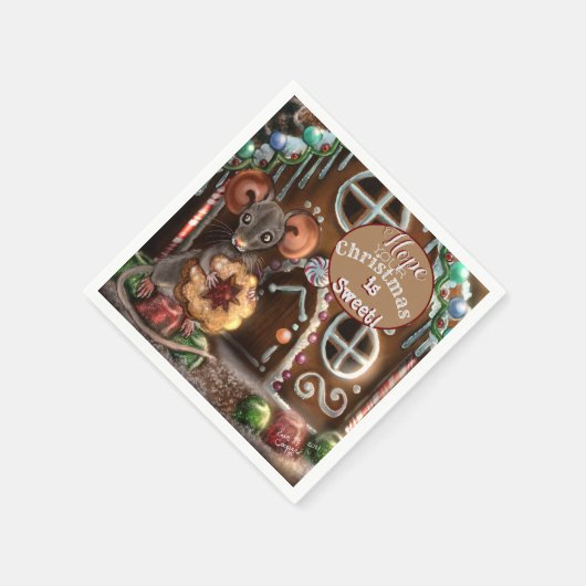 Gingerbread Mouse Weihnachten Serviette (Ecke)