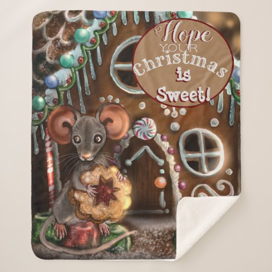 Gingerbread Mouse Weihnachten Sherpadecke (Vorderseite)
