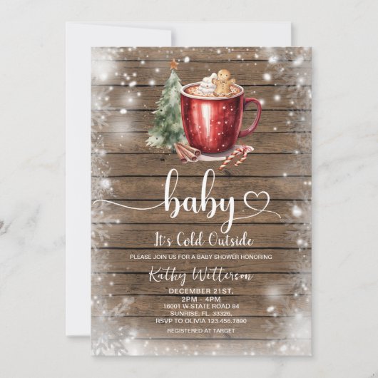 Gingerbread Mug Christmas Baby Shower Invitation Einladung (Vorderseite)