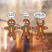 Gingerbread My Leg Hurts Spaß Fensteraufkleber (Blatt 2)