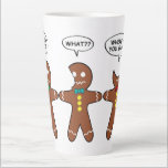 Gingerbread My Leg Hurts Spaß Milchtasse<br><div class="desc">Funny Lebkuchen Männer in Parodie, Löffel, zu den sonnigen Kaninchen, die sagt "Mein Hintern tut weh". Diese 3 lustigen Lebkuchen Männer Kekse mit Sprechblasen. Der erste Lebkuchenmensch hat einen Biss auf seinem Bein und sagt: "Mein Leg tut weh!", der andere hat einen Biss auf seinem Ohr und er sagt: "Was?",...</div>
