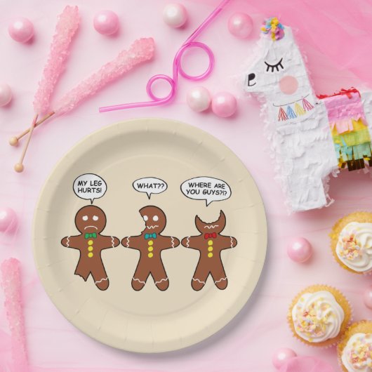 Gingerbread My Leg Hurts Spaß Pappteller (Party)