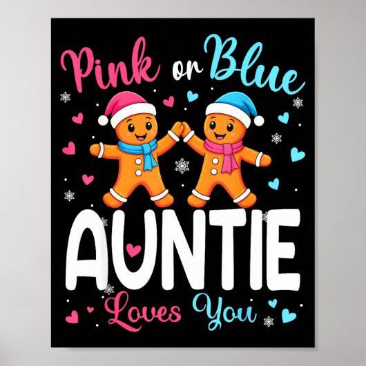 Gingerbread Nk Or Blue Auntie Loves You Christmas  Poster (Vorne)