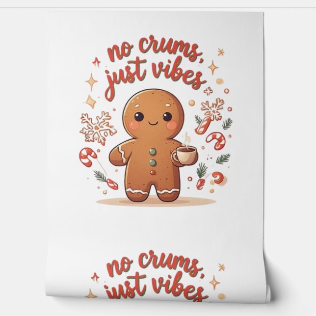 Gingerbread “No Crumbs Just Vibes” Christmas Tapete (Abrollen)