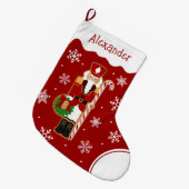 Gingerbread Nutcracker Soldier Großer Weihnachtsstrumpf (Vorderansicht (hängend))