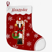 Gingerbread Nutcracker Soldier Großer Weihnachtsstrumpf (Vorderseite)