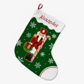 Gingerbread Nutcracker Soldier Large Christmas Sto Großer Weihnachtsstrumpf (Vorderansicht (hängend))