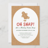 Gingerbread "Oh Snap!" Weihnachtsplätzchen-Tausch Einladung (Vorderseite)