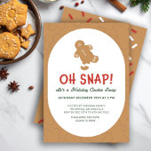 Gingerbread "Oh Snap!" Weihnachtsplätzchen-Tausch Einladung