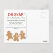 Gingerbread "Oh Snap!" Weihnachtsplätzchen-Tausch Postkarte (Rückseite)