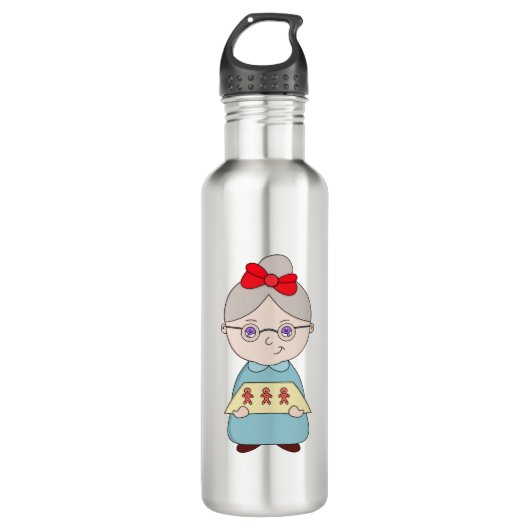 Gingerbread Oma Edelstahlflasche (Vorderseite)