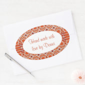 GINGERBREAD Oval "Hand Made Stickers" Ovaler Aufkleber (Umschlag)