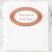 GINGERBREAD Oval "Hand Made Stickers" Ovaler Aufkleber (Tasche)