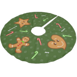 Gingerbread Pals-Candy Cane Text Polyester Weihnachtsbaumdecke