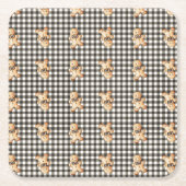 Gingerbread Parade On Gingham! Rechteckiger Pappuntersetzer (Vorderseite)