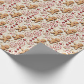 Gingerbread & Peppermint Candy Pattern Geschenkpapier (Ecke)