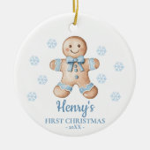 Gingerbread Personalized Baby's First Christmas Keramik Ornament (Vorne)
