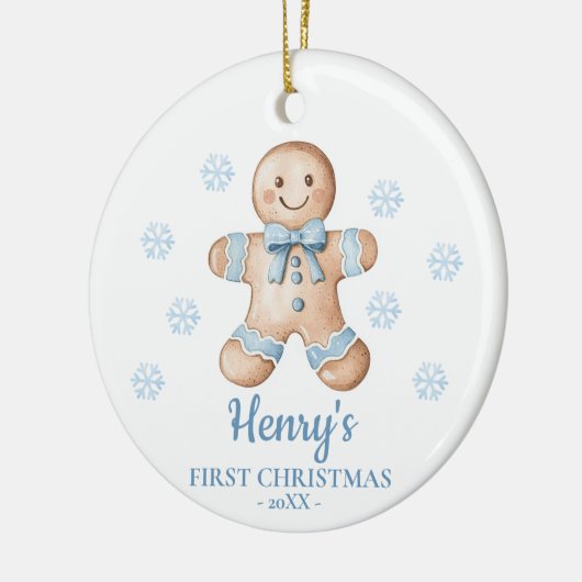 Gingerbread Personalized Baby's First Christmas Keramik Ornament (Links)