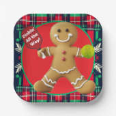 Gingerbread Pickleball Party Pappteller (Vorderseite)