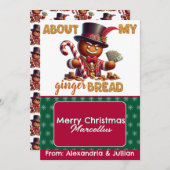 Gingerbread Pimp Funny Christmas Kartenhalter Einladung (Vorne/Hinten)