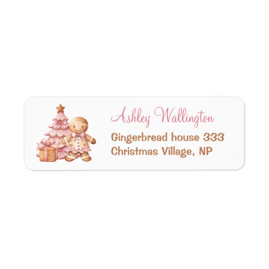 Gingerbread Pink Weihnachtsdusche Anschrift (Vorne)