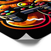 Gingerbread Playing Video Game Controller Gamer Ch Poster (Ecke)