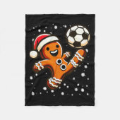 Gingerbread Plays Soccer Bicycle Kick, Cookie Chri Fleecedecke (Vorderseite)