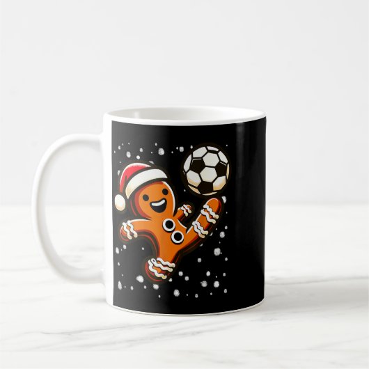 Gingerbread Plays Soccer Bicycle Kick, Cookie Chri Kaffeetasse (Links)