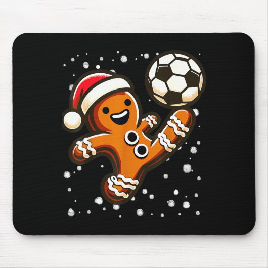 Gingerbread Plays Soccer Bicycle Kick, Cookie Chri Mousepad (Vorne)