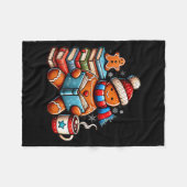 Gingerbread Reading Book Lovers Christmas Bookworm Fleecedecke (Vorderseite (Horizontal))