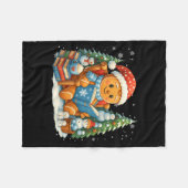 Gingerbread Reading Book Lovers Christmas Bookworm Fleecedecke (Vorderseite (Horizontal))