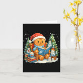 Gingerbread Reading Book Lovers Christmas Bookworm Karte (Gelbe Blume)