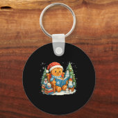 Gingerbread Reading Book Lovers Christmas Bookworm Schlüsselanhänger (Vorderseite)