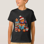 Gingerbread Reading Book Lovers Christmas Bookworm T-Shirt (Vorderseite)