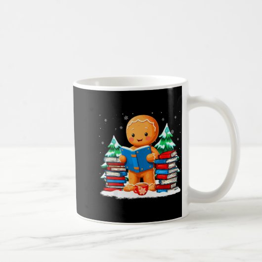 Gingerbread Reading Books Librarians Merry Christm Kaffeetasse (Rechts)