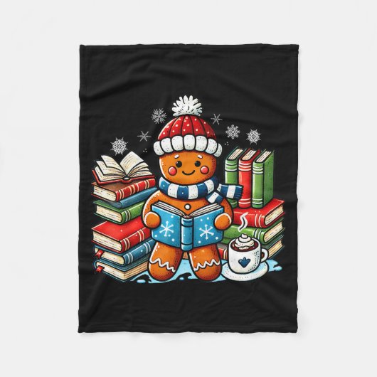 Gingerbread Reading Teacher Bookish Library Kids U Fleecedecke (Vorderseite)