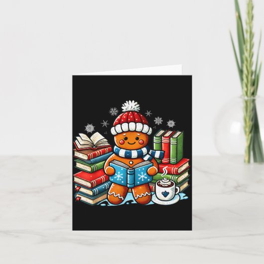 Gingerbread Reading Teacher Bookish Library Kids U Karte (Vorderseite)