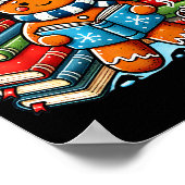 Gingerbread Reading Teacher Bookish Library Kids U Poster (Ecke)