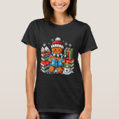 Gingerbread Reading Teacher Bookish Library Kids U T-Shirt (Vorderseite)