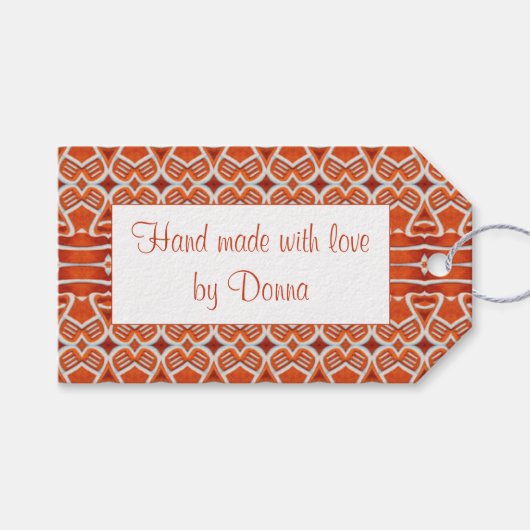 GINGERBREAD Rechteck "Hand Made" Tags Geschenkanhänger (Vorderseite (Horizontal))