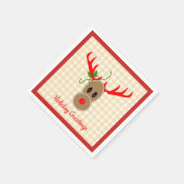 Gingerbread Reindeer zu Gingham Napkins Serviette (Ecke)